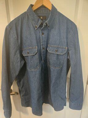 Banana Republic Denim Shirt Light Wash Slim Fit Large Workwear Cotton